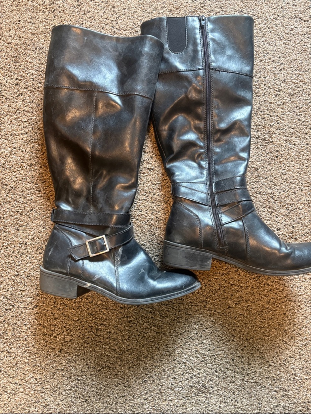 Arizona Jean Company Black Over-the-Knee Buckle Riding Boots